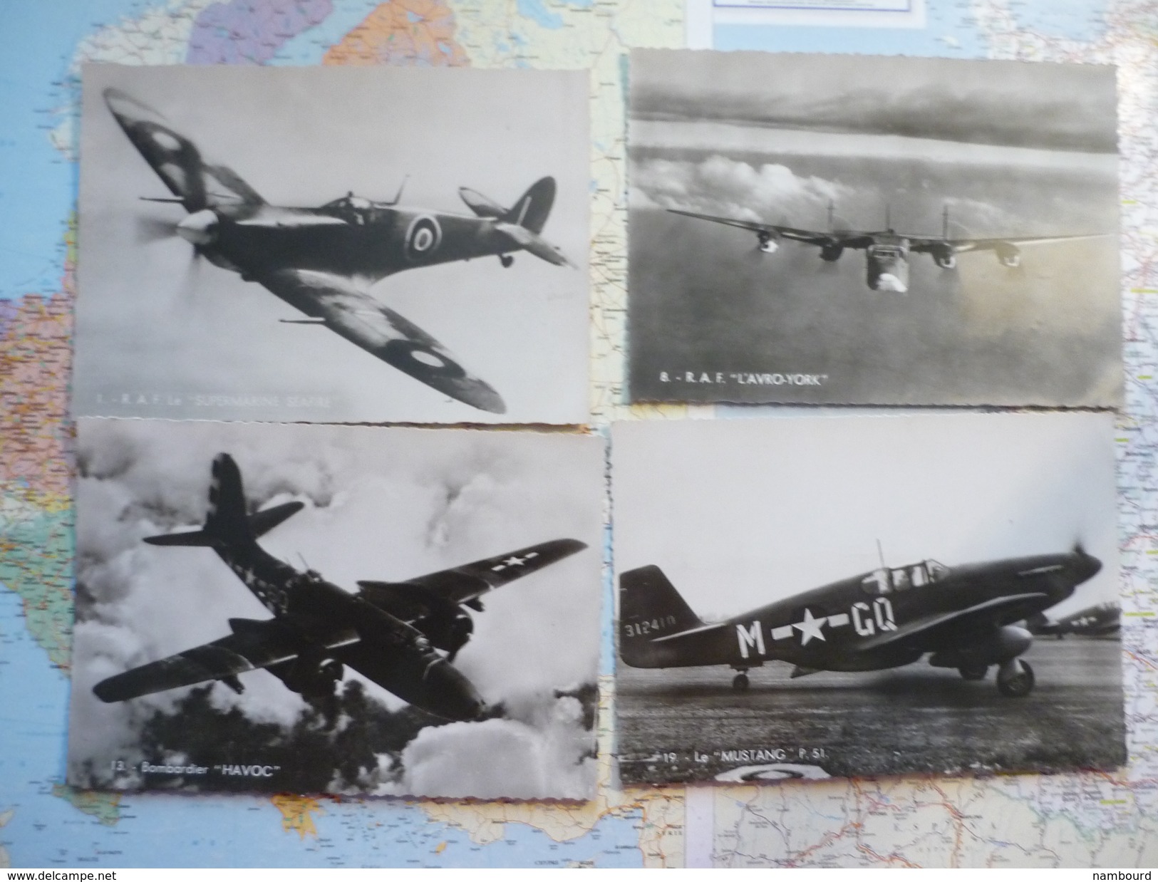 10 Cartes D'avions De Guerre Anglais Et Américains - 1939-1945: 2. Weltkrieg