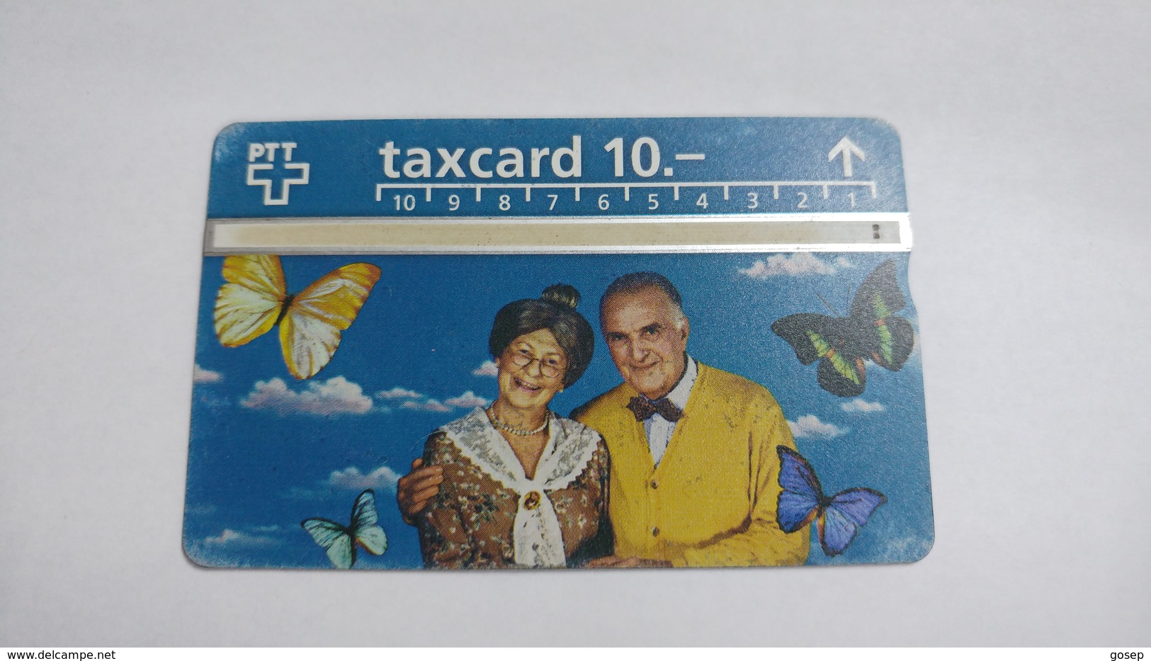 Switzerland-(so46-D-p47)-couple Between Butterfly-(10chf)-(509d73758)-tirage-100.000-used Card - Suiza