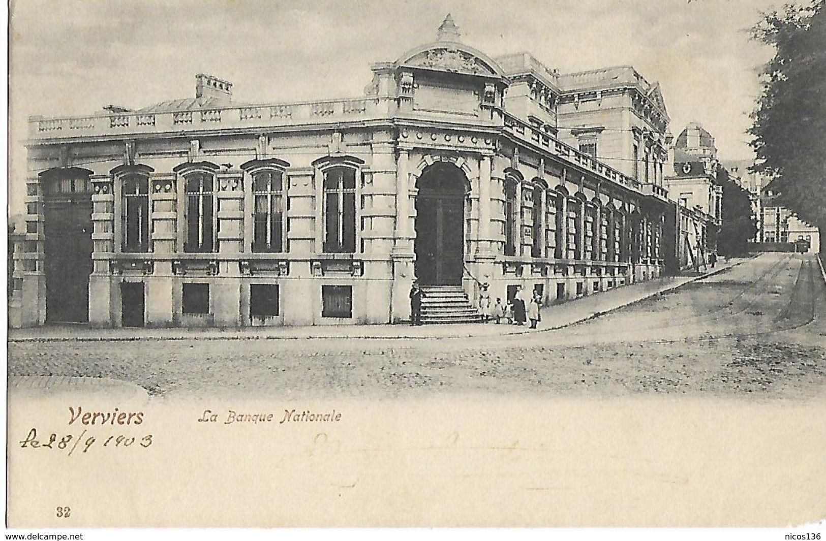 VERVIERS   LA BANQUE NATIONALE     (  ECRITE  1903) - Verviers