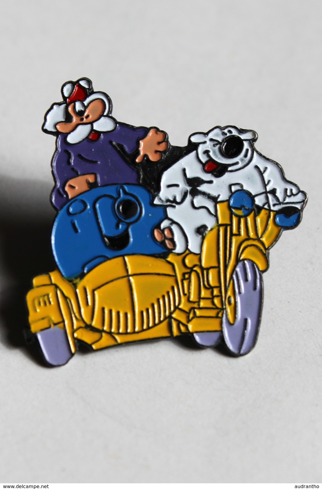 Pin's BD Cubitus Et Sémaphore Moto Side Car Dupa 1990 - Pin's