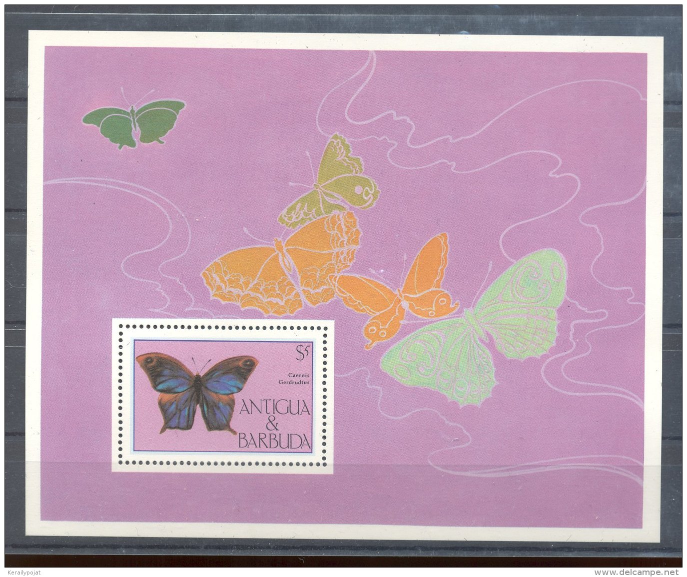 Antigua - 1985 Butterflies Block MNH__(THB-89) - Antigua Und Barbuda (1981-...)