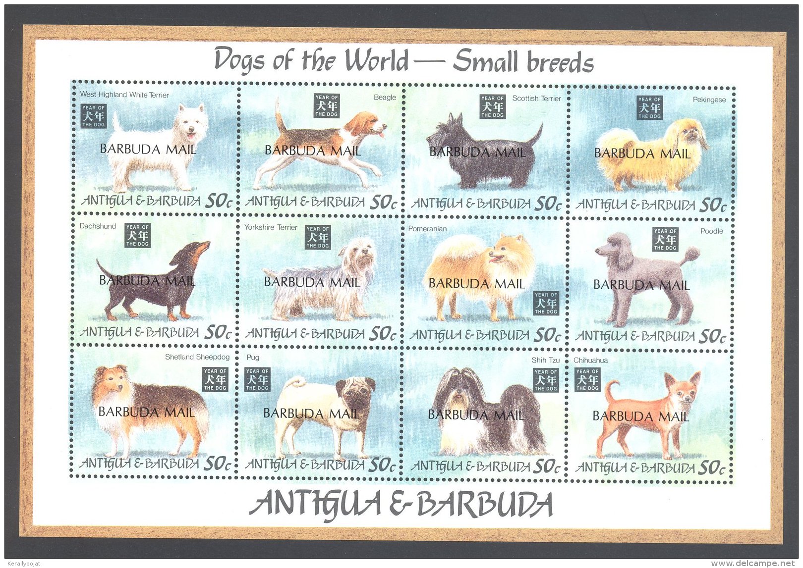 Barbuda - 1995 Dogs Kleinbogen (1) MNH__(THB-5577) - Antigua Und Barbuda (1981-...)