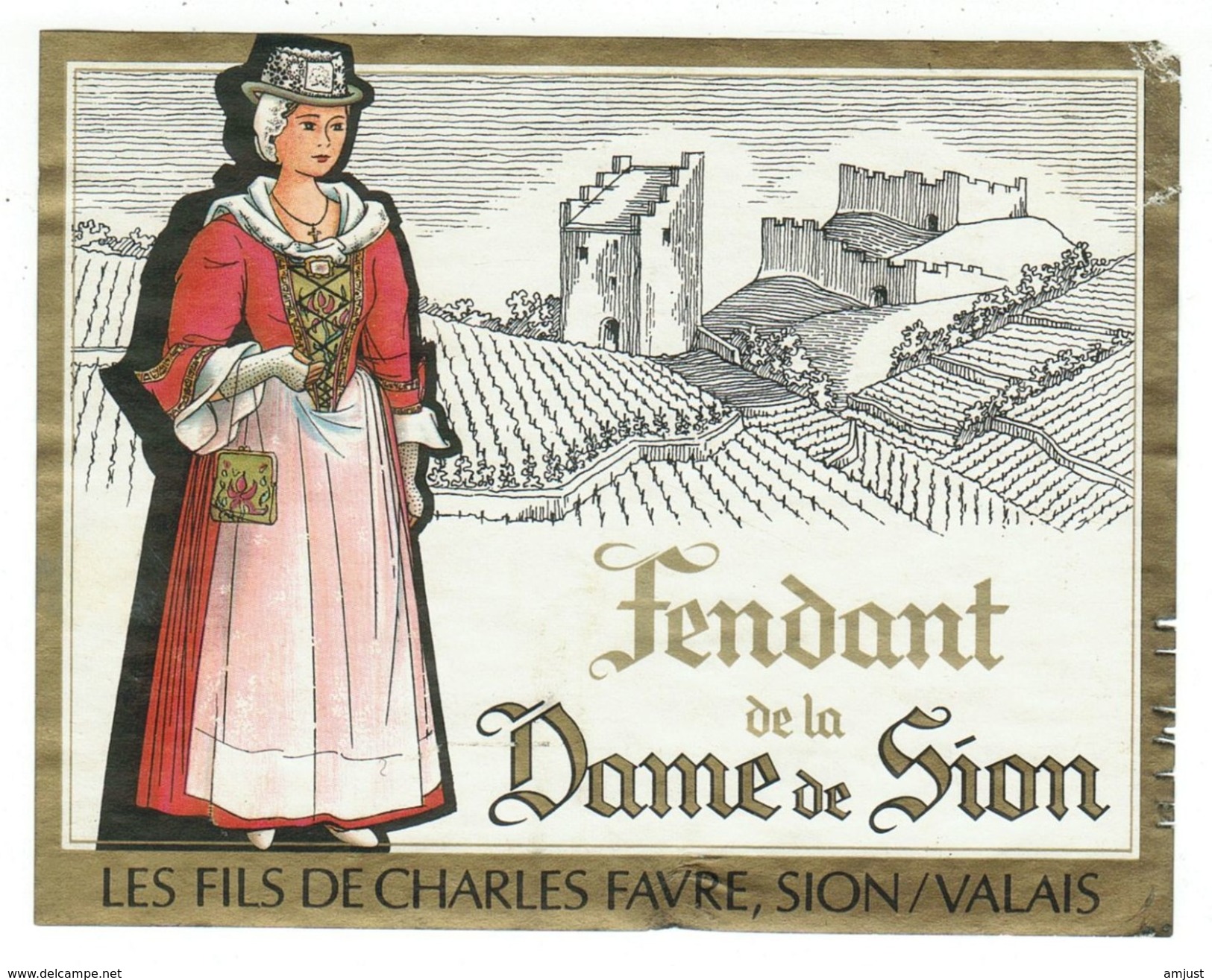 Rare // Etiquette // Fendant, Dame De Sion, Les Fils Charles Favre Sion, Valais  // Suisse - Autres & Non Classés