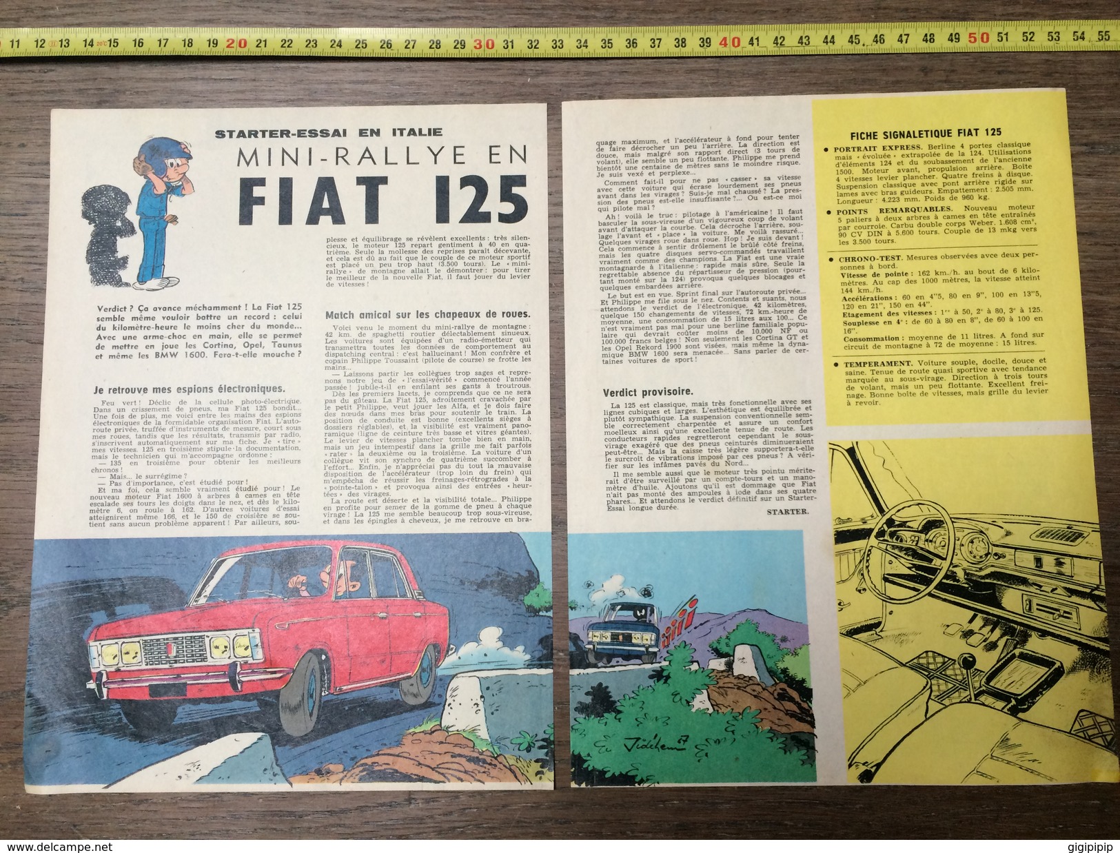 PUB PUBLICITE AUTO MINI RALLYE EN FIAT 125 JIDEHEM - Collections