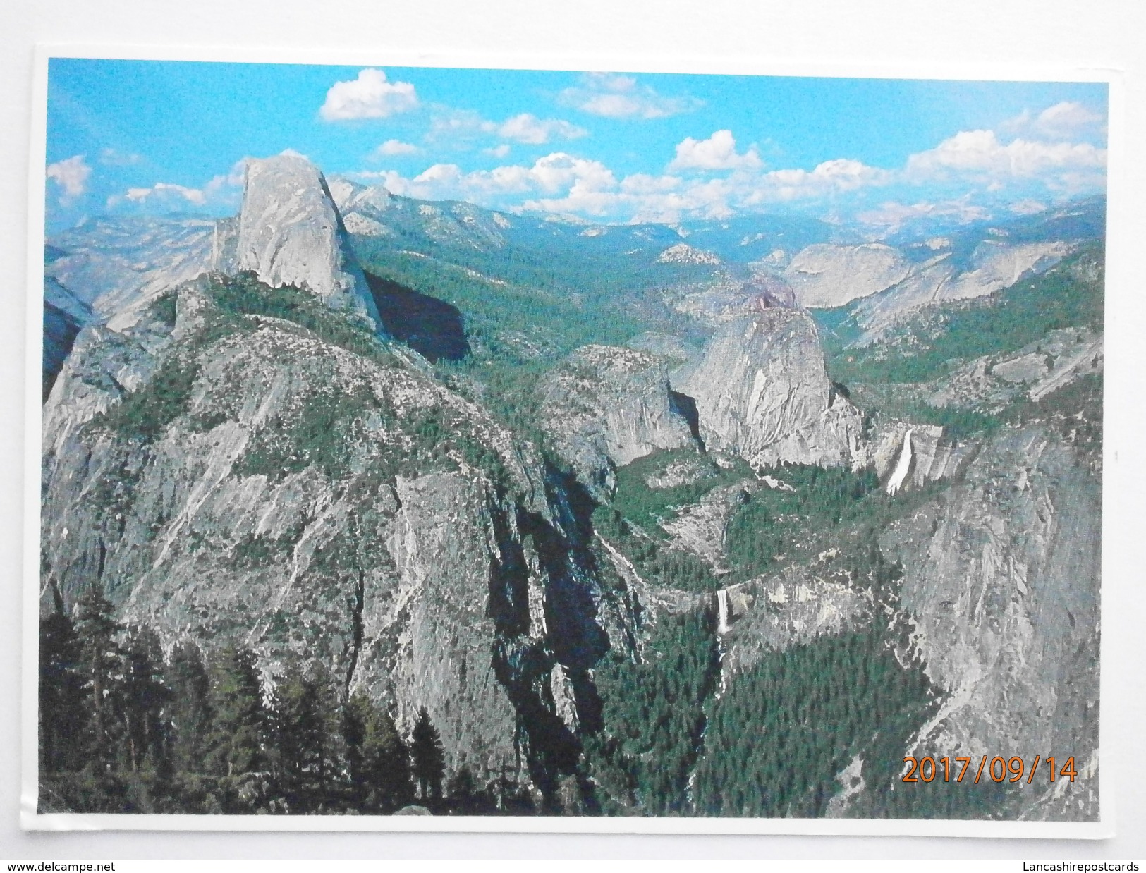 Postcard Yosemite National Park Half Dome Nevada Falls Vernal Falls From Glacier Point My Ref B21931 - Yosemite
