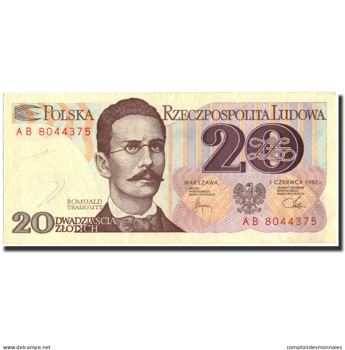 Billet, Pologne, 20 Zlotych, 1982, 1982-06-01, KM:149a, TTB - Polonia