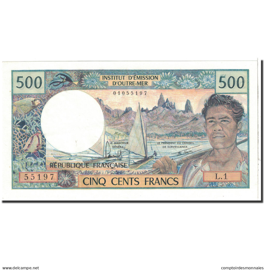 Billet, Tahiti, 500 Francs, 1977, Undated, KM:25b1, SPL+ - Papeete (French Polynesia 1914-1985)