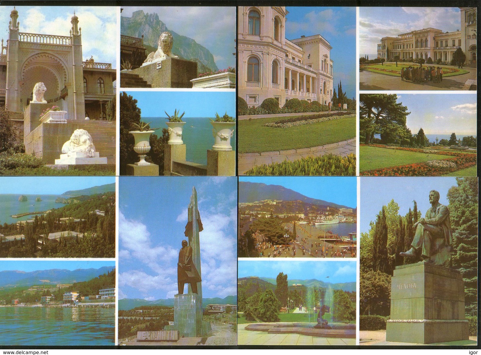 USSR Ukraine Stationery Postcards Yalta Crimea 1984, Set Of 10 PC - 1980-91