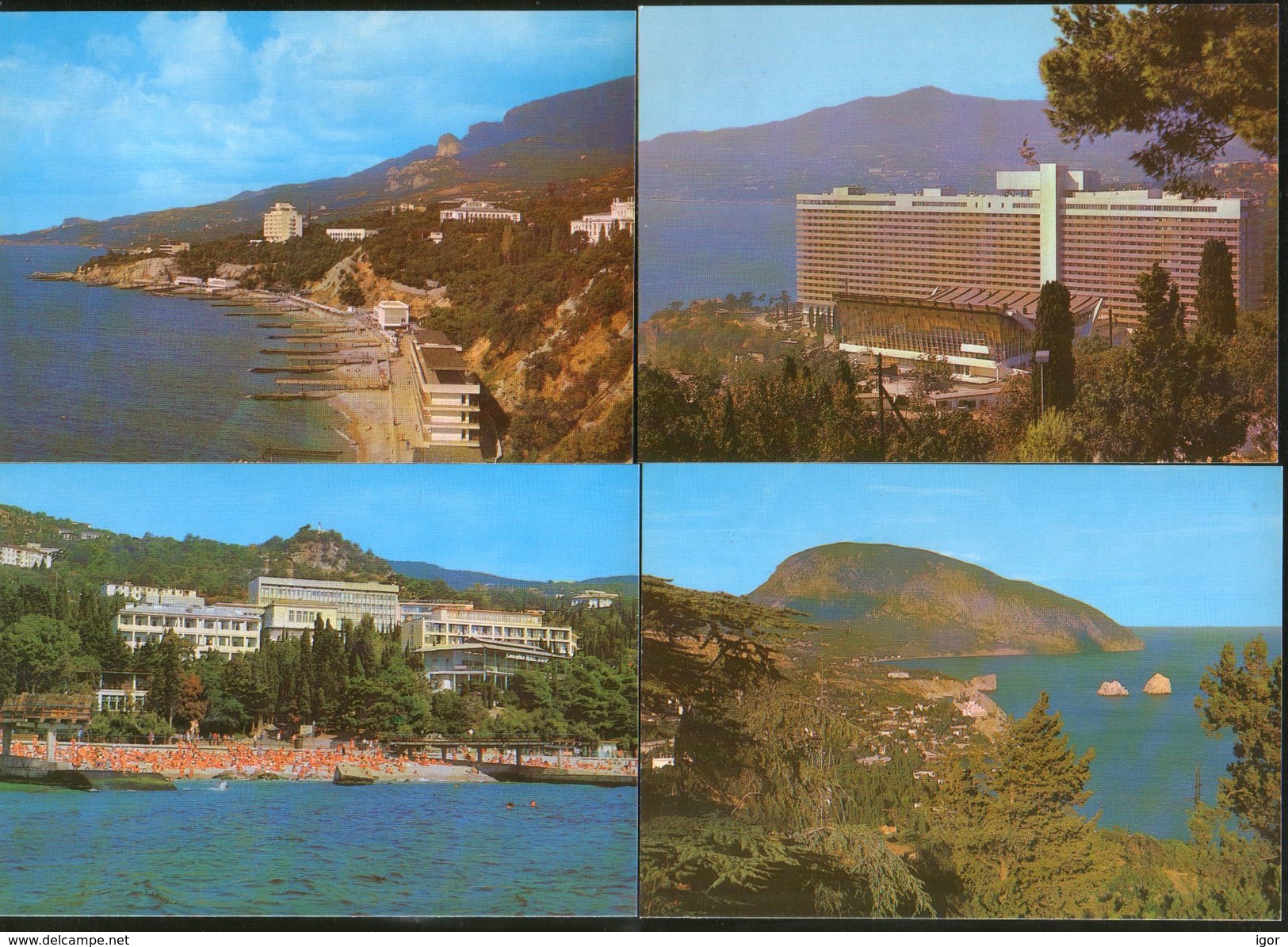 USSR Ukraine Stationery Postcards Yalta Crimea 1984, Set Of 10 PC - 1980-91