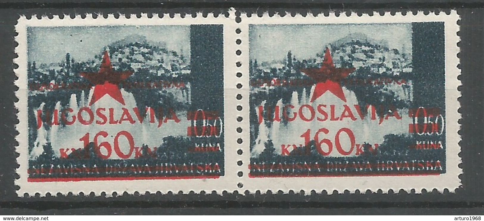 Yugoslavia Jugoslawien Croatia Mi.5 Provisional Zagreb Local Issue MNH / ** 1945 Plate Flaw: Rucksack - Nuovi