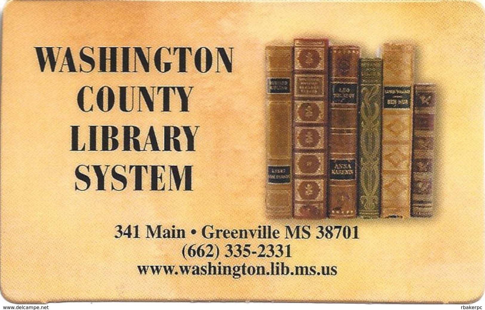 Washington County Library System - Laminated Cardboard Library Card - Other & Unclassified