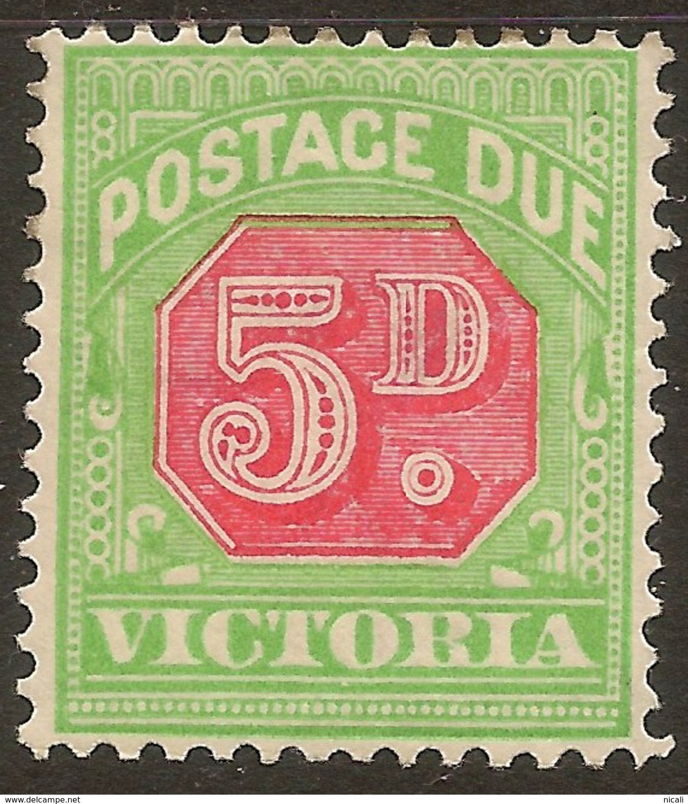 VICTORIA 1895 5d Postage Due SG D15a HM #ABI328 - Neufs