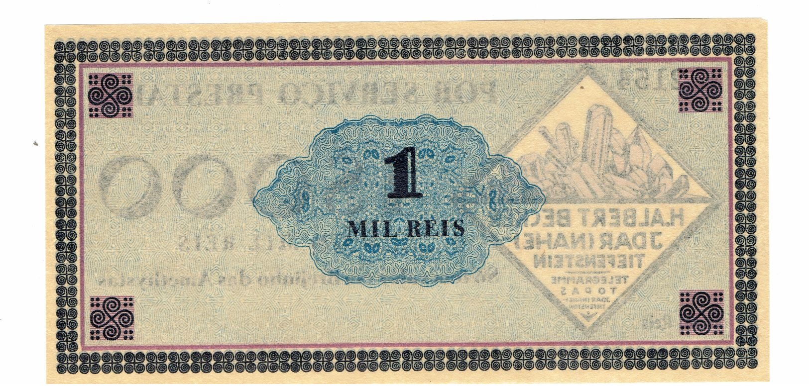 Rare,billet nécessité brésil, 500, 1 000 $, 2 000 $, 5 000 $ et 10 000 $ réis état super H.Albert Becker