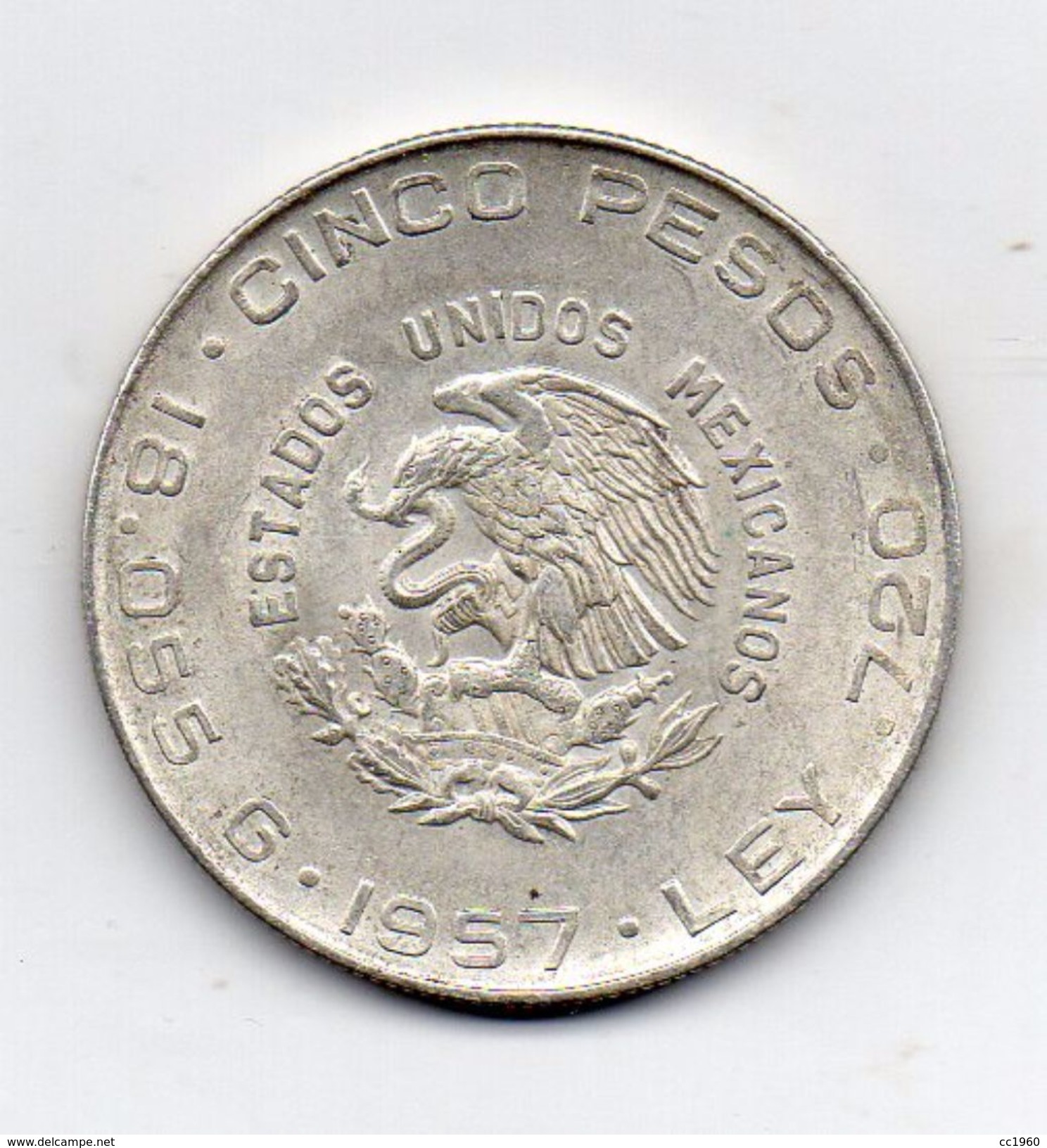 Messico - 1957 - 5 Pesos - Argento - Vedi Foto - (MW327) - Mexico