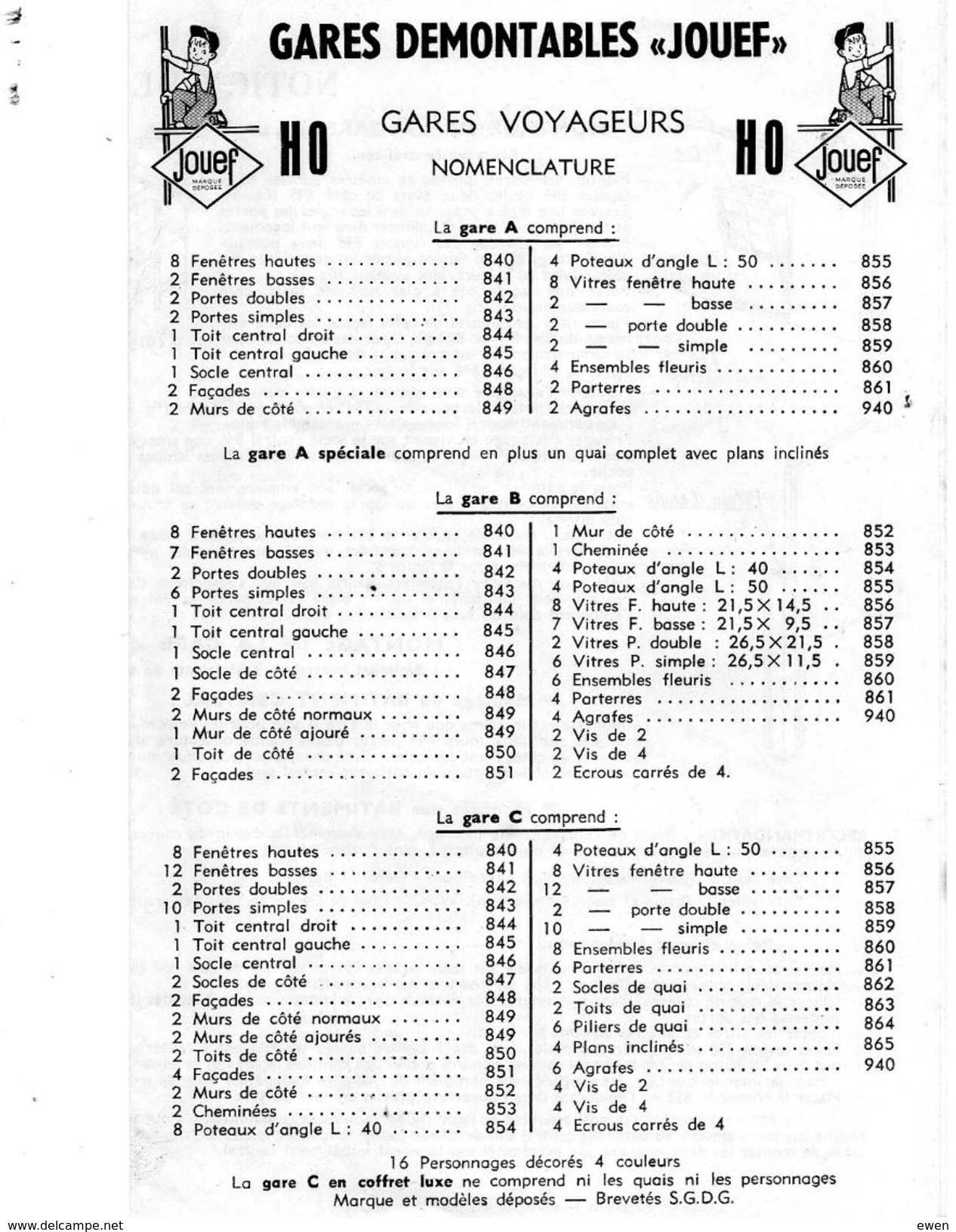 2 Documents Jouef Années 50. - Collections