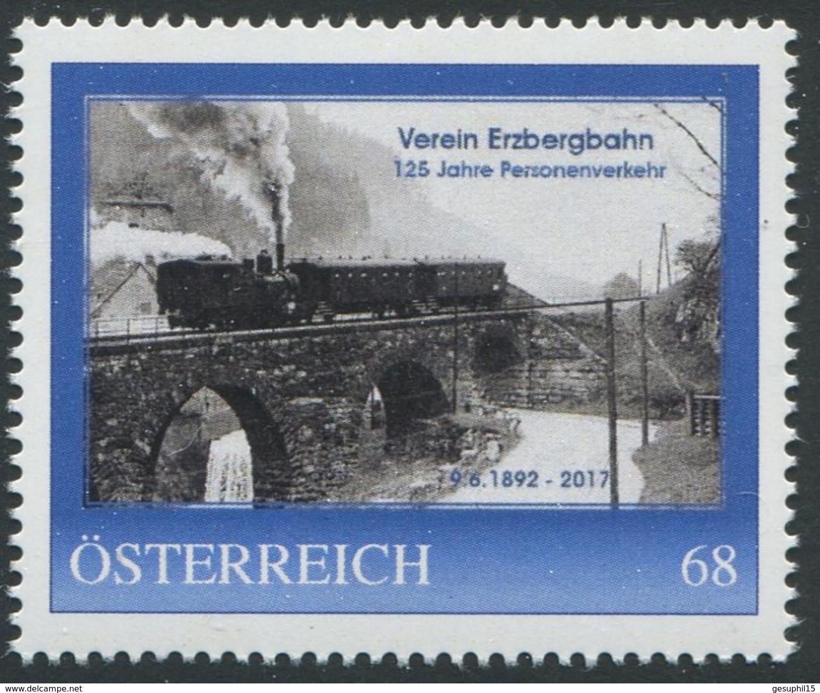 ÖSTERREICH / 8124199 / Verein Erzbergbahn 125 Jahre Personenverkehr / Postfrisch / ** / MNH - Personalisierte Briefmarken