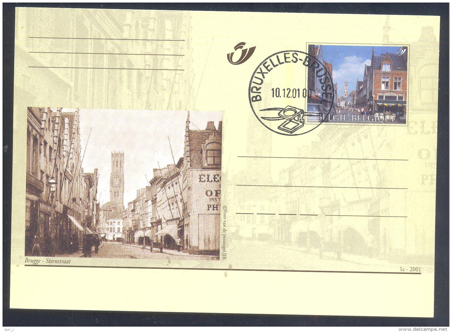 Belgium 2001 Postal Stationery Card: Tourism Architecture; Brugge - Steensraat - Sonstige & Ohne Zuordnung