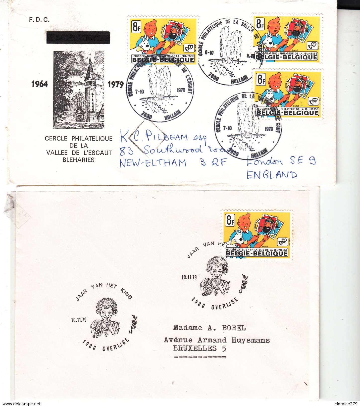 2 FDC   Tintin - Disney