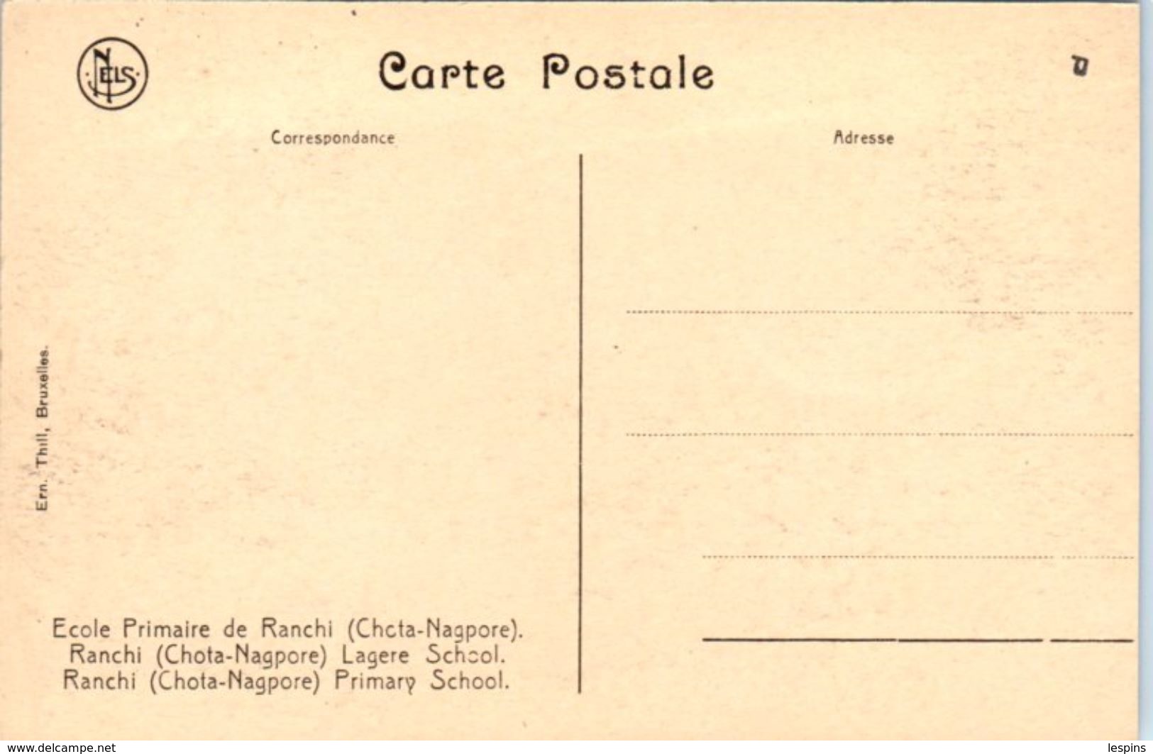 AFRIQUE -- CONGO -- Ecole Primaire De Ranchi - Congo Belge