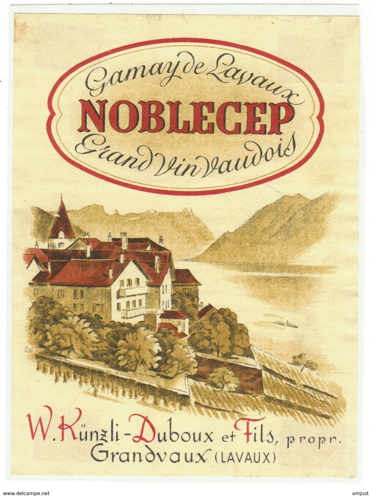 Rare // Etiquette // Gamay De Lavaux, W.Künzli-Duboux Et Fils Grandvaux,Vaud // Suisse - Autres & Non Classés