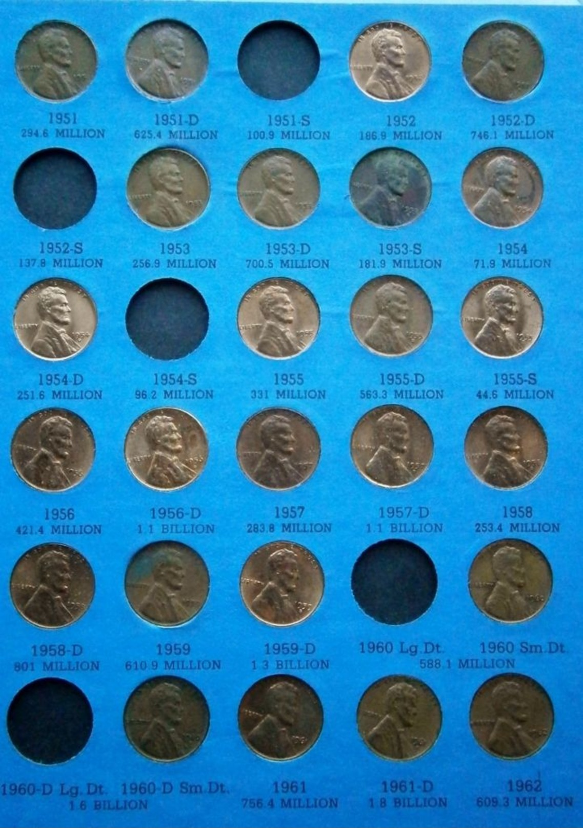 US 1909-1989 Lincoln Cents Collection in (3) Whitman Albums