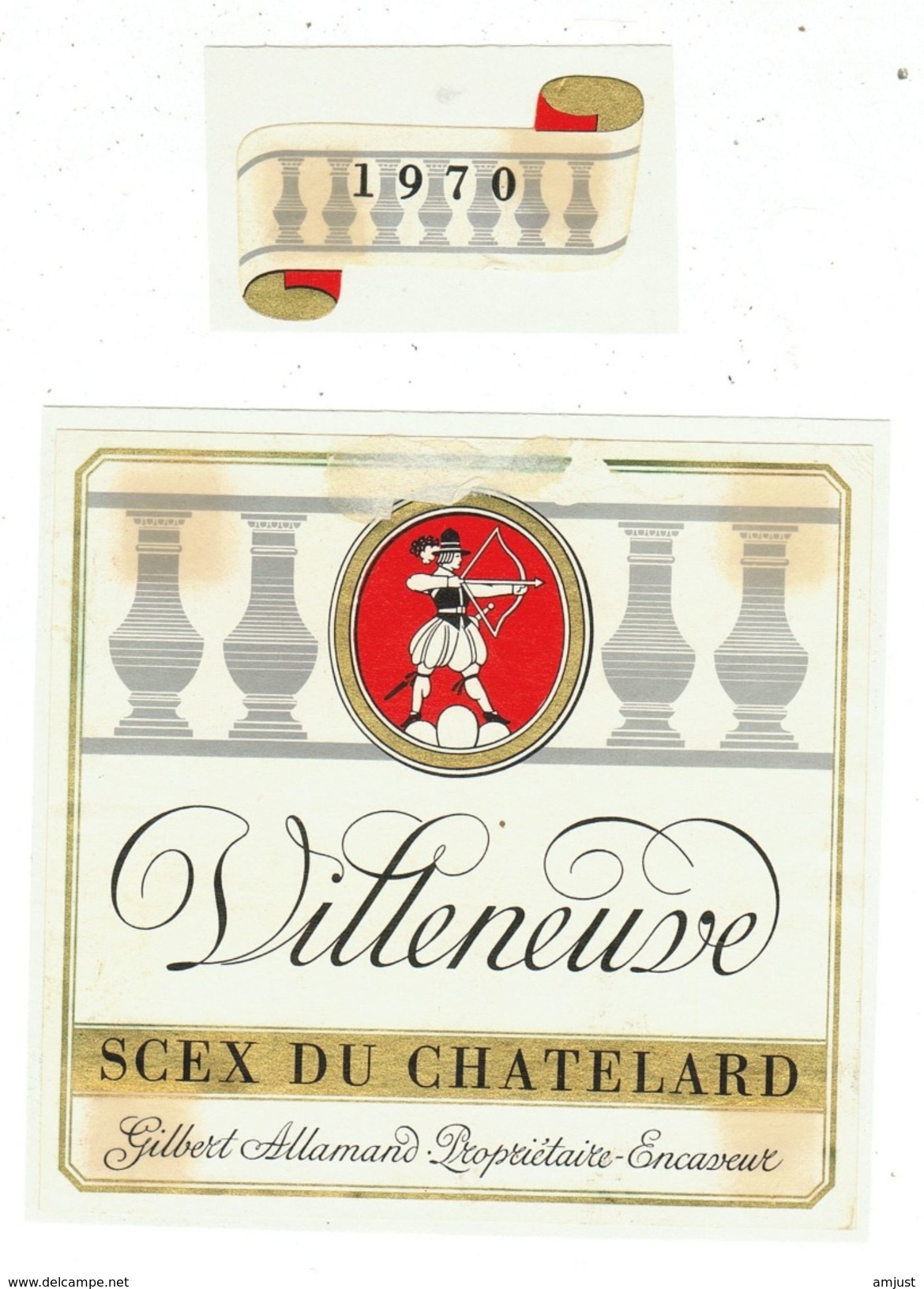 Rare // Etiquette // Villeneuve 1970 , Scex Du Chatelard, Gilbert Allaman, Villeneuve Vaud // Suisse - Autres & Non Classés