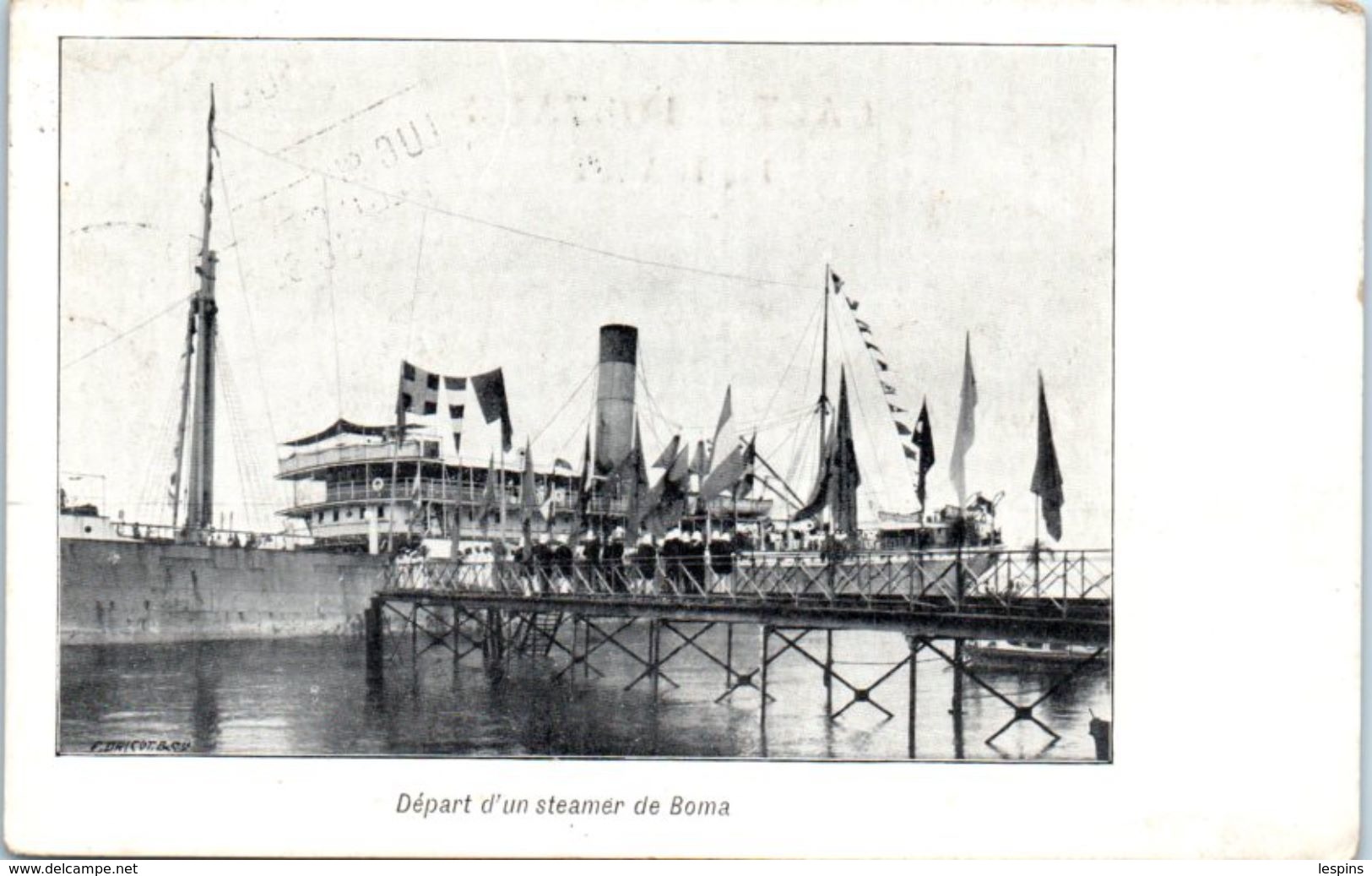 AFRIQUE -- CONGO - Boma Départ D'un Steamer - Congo Belge