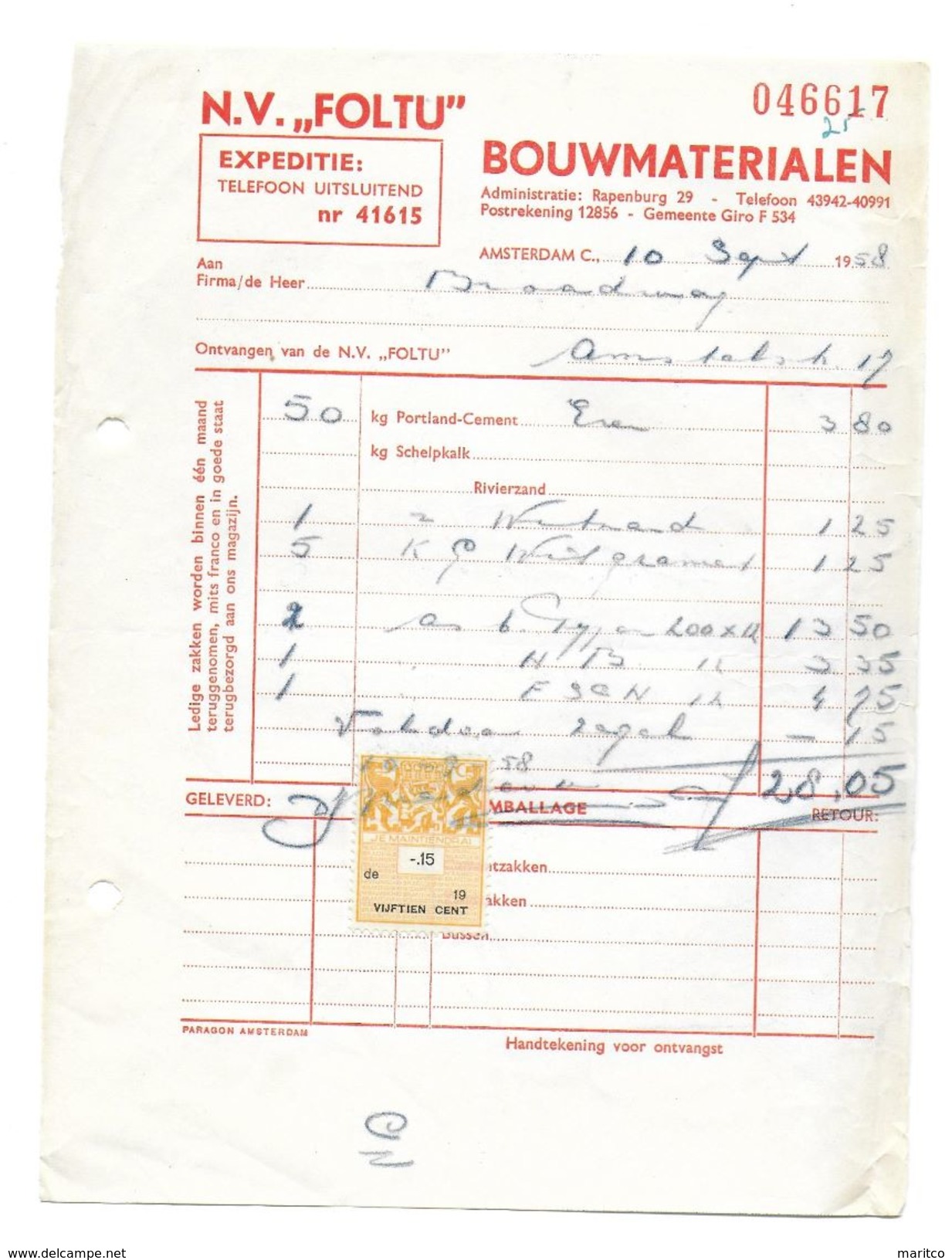 Netherlands Fiscals Revenues Stempelmarke On Document - Fiscale Zegels