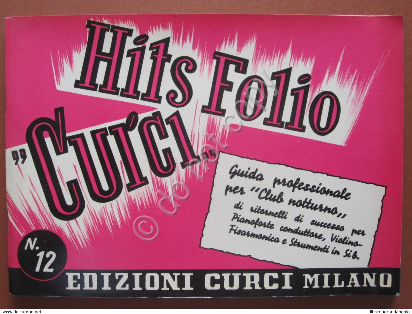 Hits Folio Curci 1958 Musica Canzoni Spartiti Festival San Remo Modugno Nel Blu - Instruments De Musique