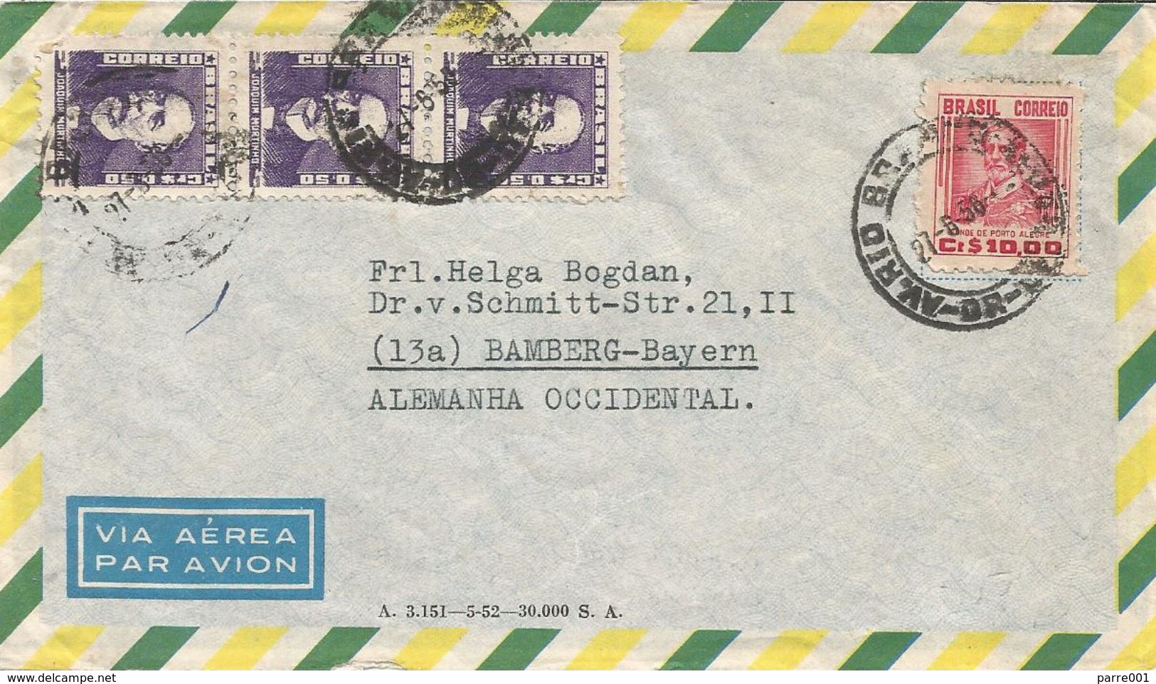 Brasil Brazil 1956 Rio Famous People Cover - Lettres & Documents