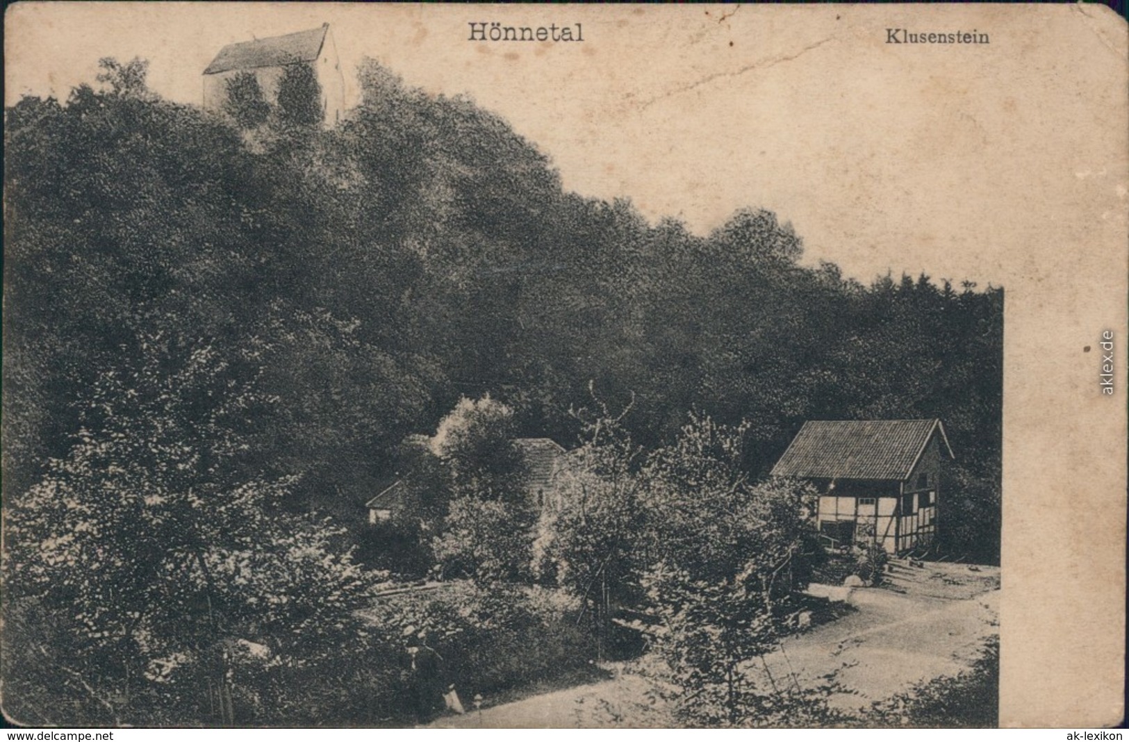 Ansichtskarte Hemer Burg Klusenstein, Haus - Hönnetal 1912 - Hemer