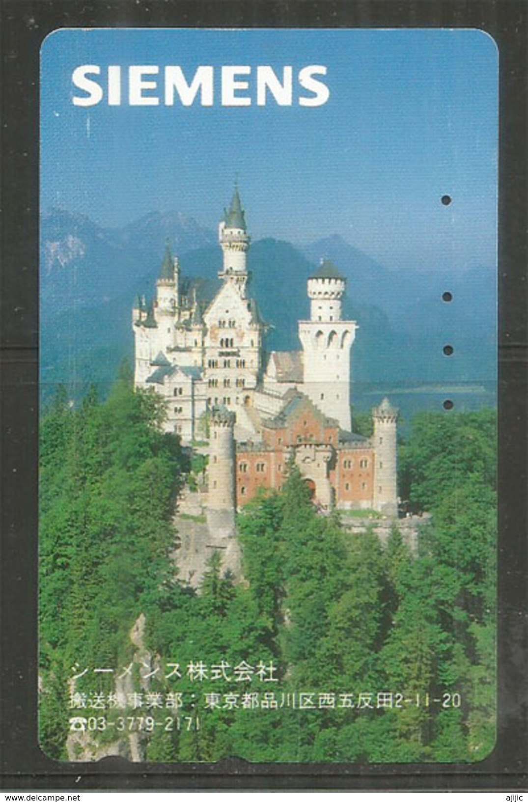 Neuschwanstein Castle  (Siemens) Telephone Card Du Japon - Montagnes