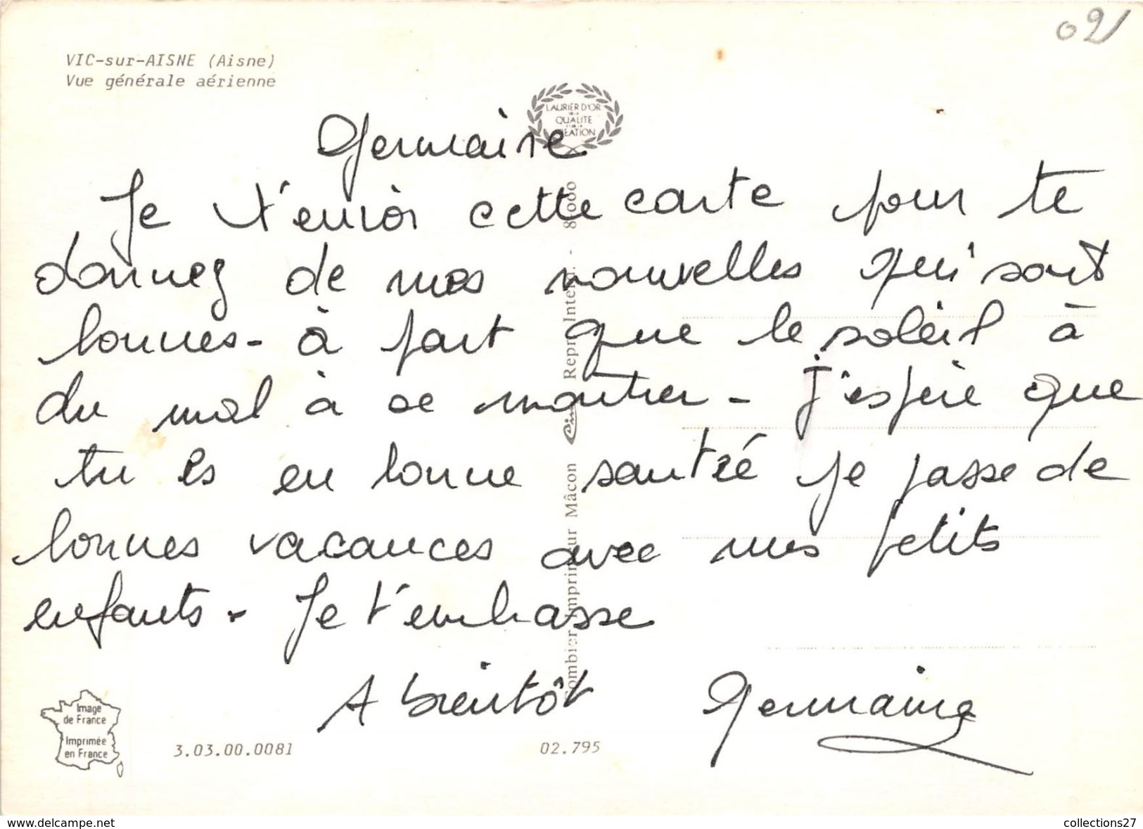 02-VIC-SUR-L'AINE- VUE GENERALE AERIENNE - Vic Sur Aisne