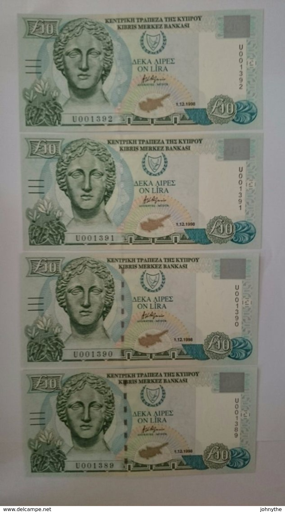 Cyprus 1998 10 Pounds UNC - Chipre