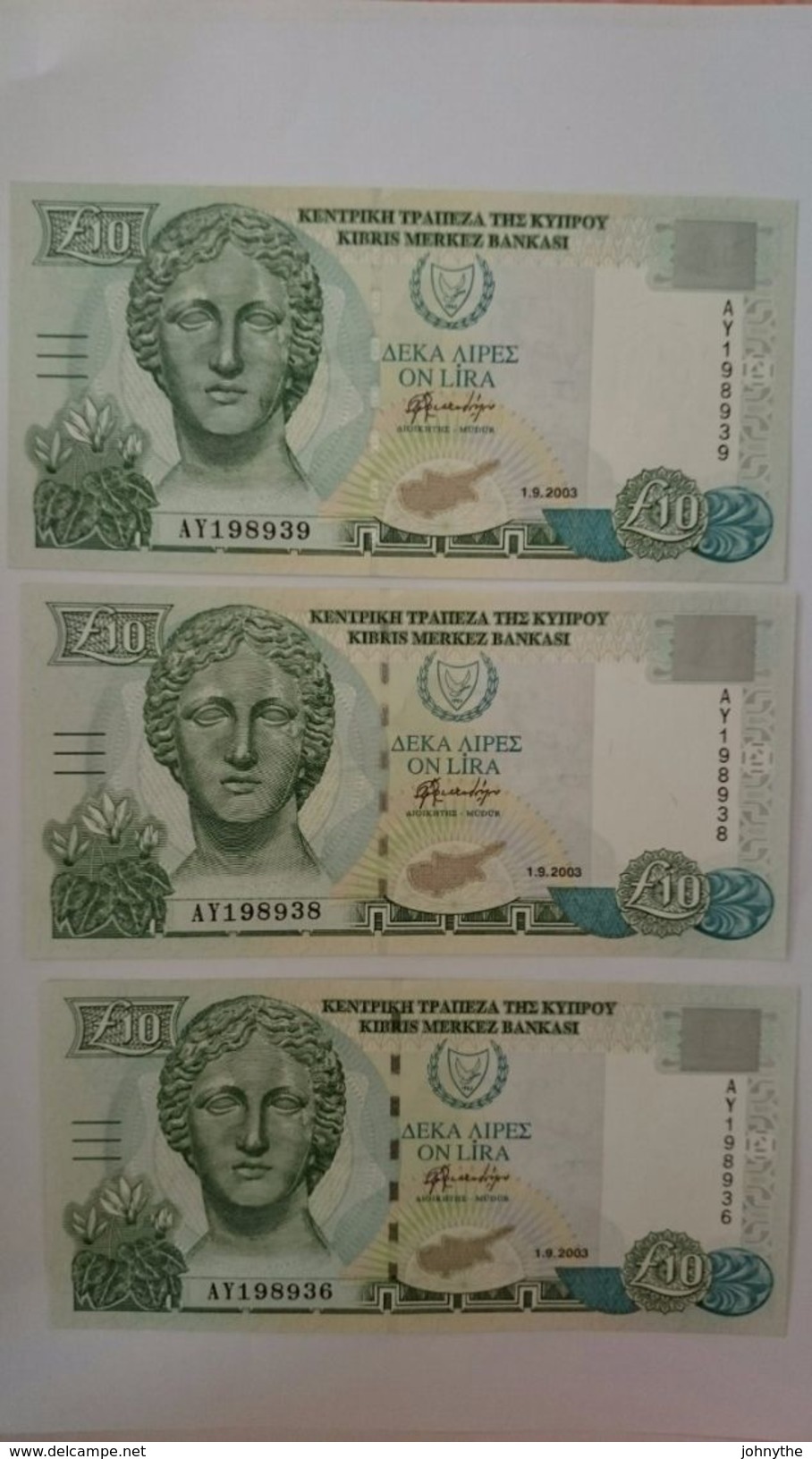 Cyprus 2003 10 Pounds UNC - Chipre