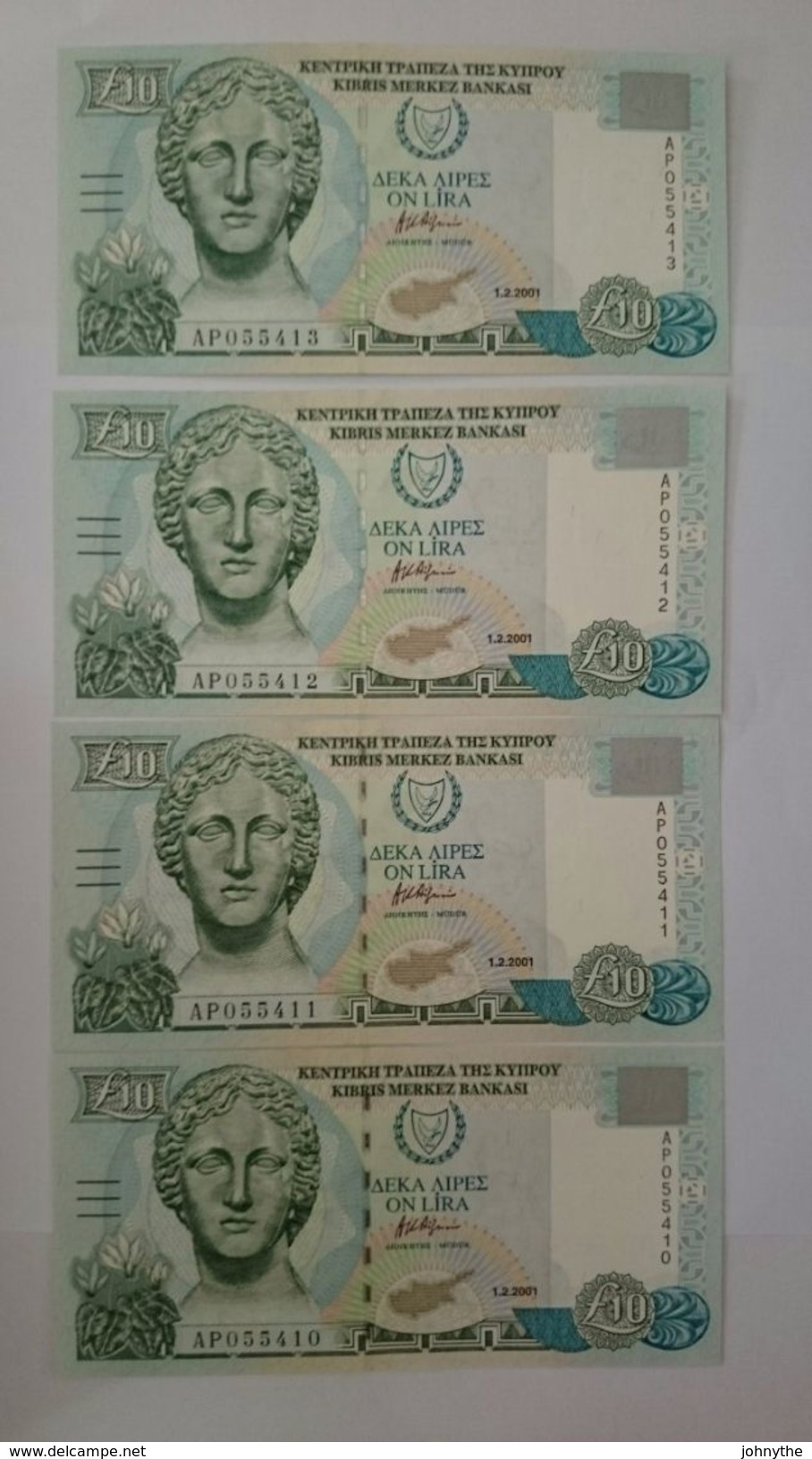 Cyprus 2001 10 Pounds UNC - Chypre