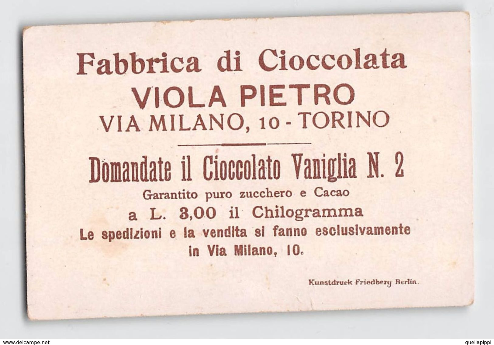 06566 "FABBRICA DI CIOCCOLATA VIOLA PIETRO - TORINO" CARTONCINO PUBBLICITARIO ANIMATO, BAMBINI - Pubblicitari