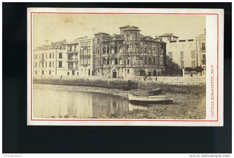 France Saint Jean De Luz Maison De L'Infante Joanoenia Ancienne Photo CDV Konarzewski 1870 - Ancianas (antes De 1900)