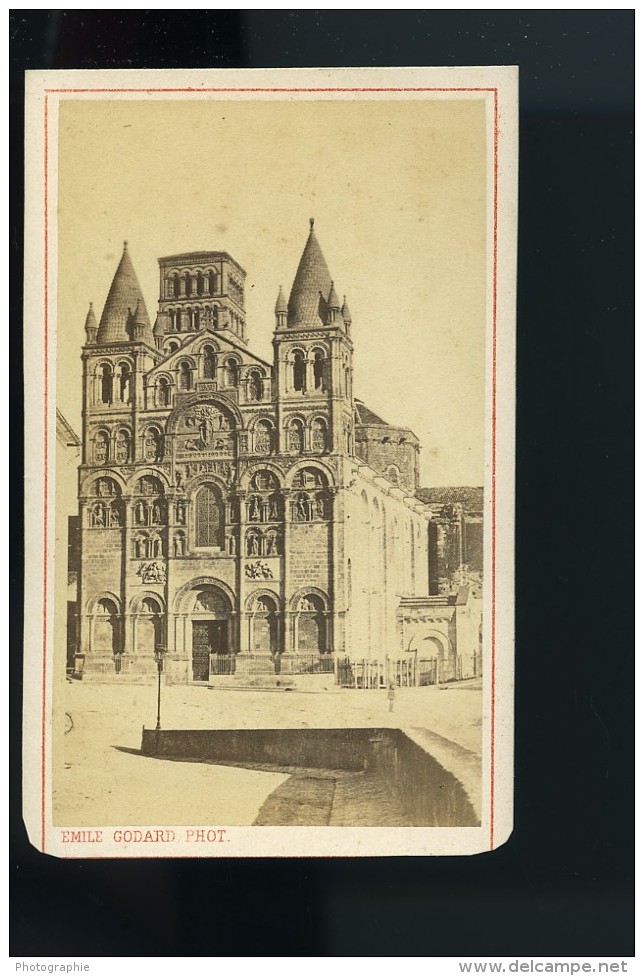 France Angouleme Cathédrale Saint-Pierre Ancienne Photo CDV Godard 1870 - Old (before 1900)