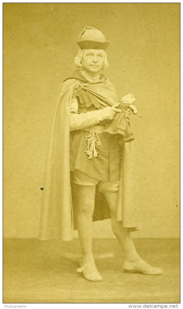 France Paris Theatre Acteur Poupee Et Cles Ancienne Photo CDV Carjat 1870 - Old (before 1900)