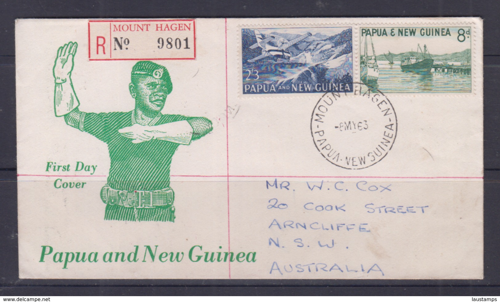 Papua New Guinea 1963 Definitives Registered FDC (MOUNT HAGEN Cancellation) - Papouasie-Nouvelle-Guinée