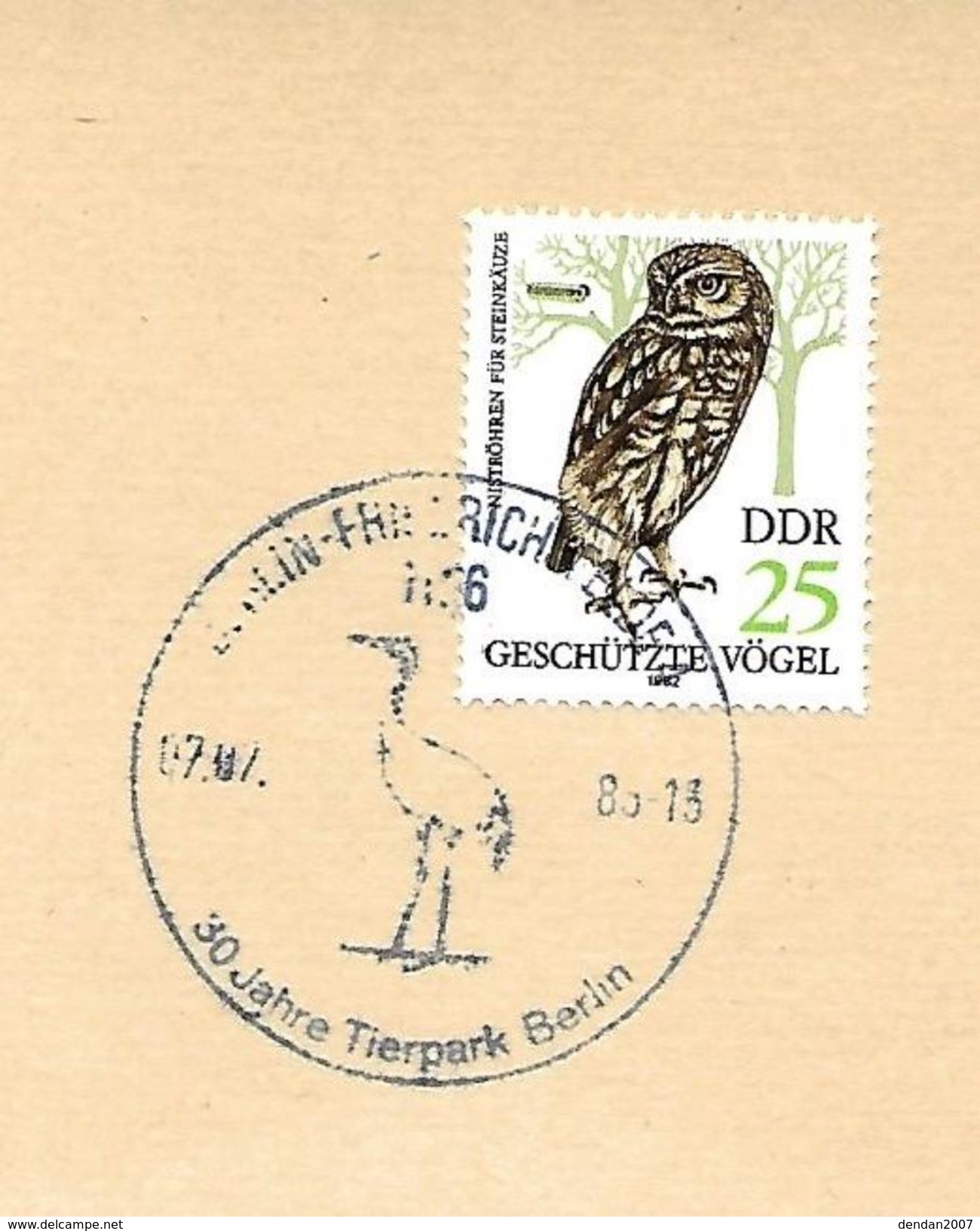 DDR 1985 - Common Crane ( Grus Grus ) - Owl - Grues Et Gruiformes