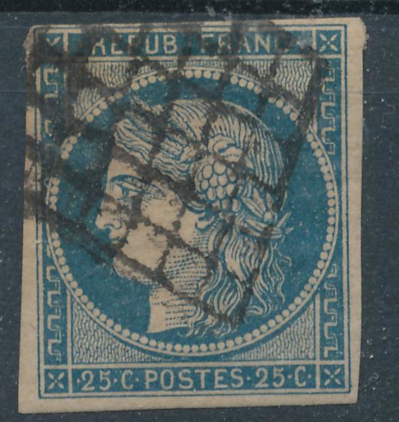 N°4 BLEU FONCE GRILLE 1849. - 1849-1850 Ceres