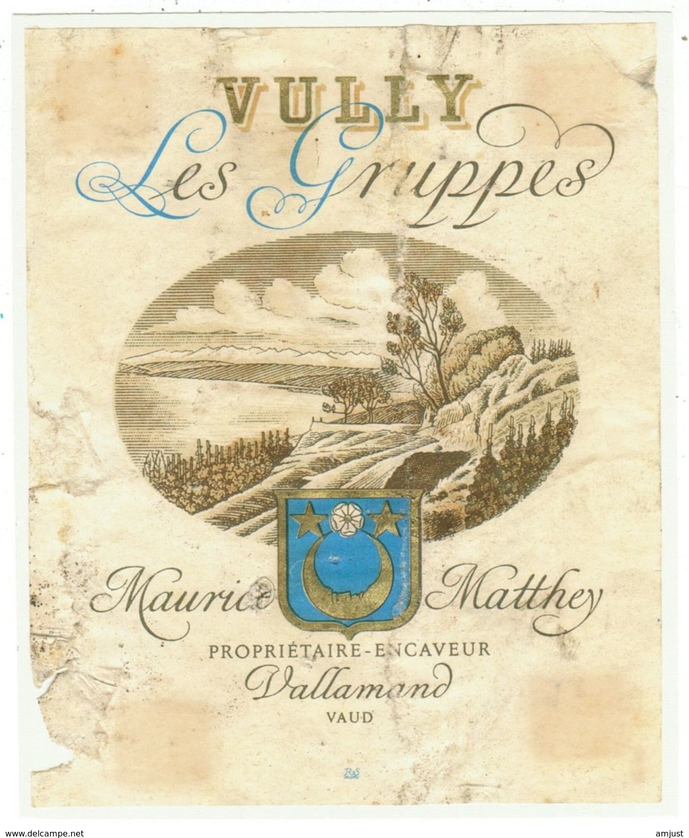 Rare // Etiquette //Vully, Les Gruppes, Maurice Matthey, Vallamand  // Suisse - Autres & Non Classés