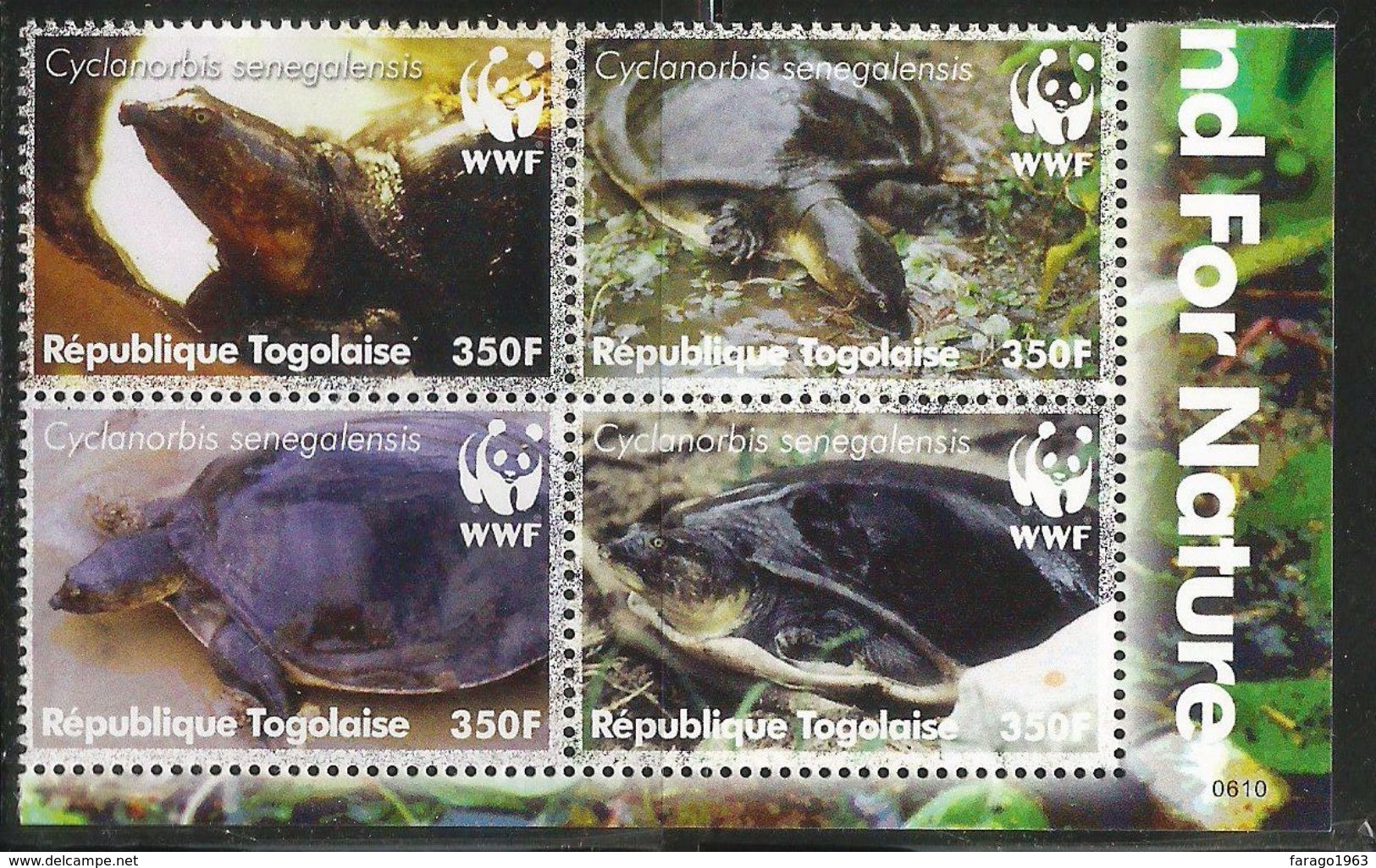 2006 Togo Togolaise WWF Turtles Reptiles Block Of 4  Complete MNH - Togo (1960-...)