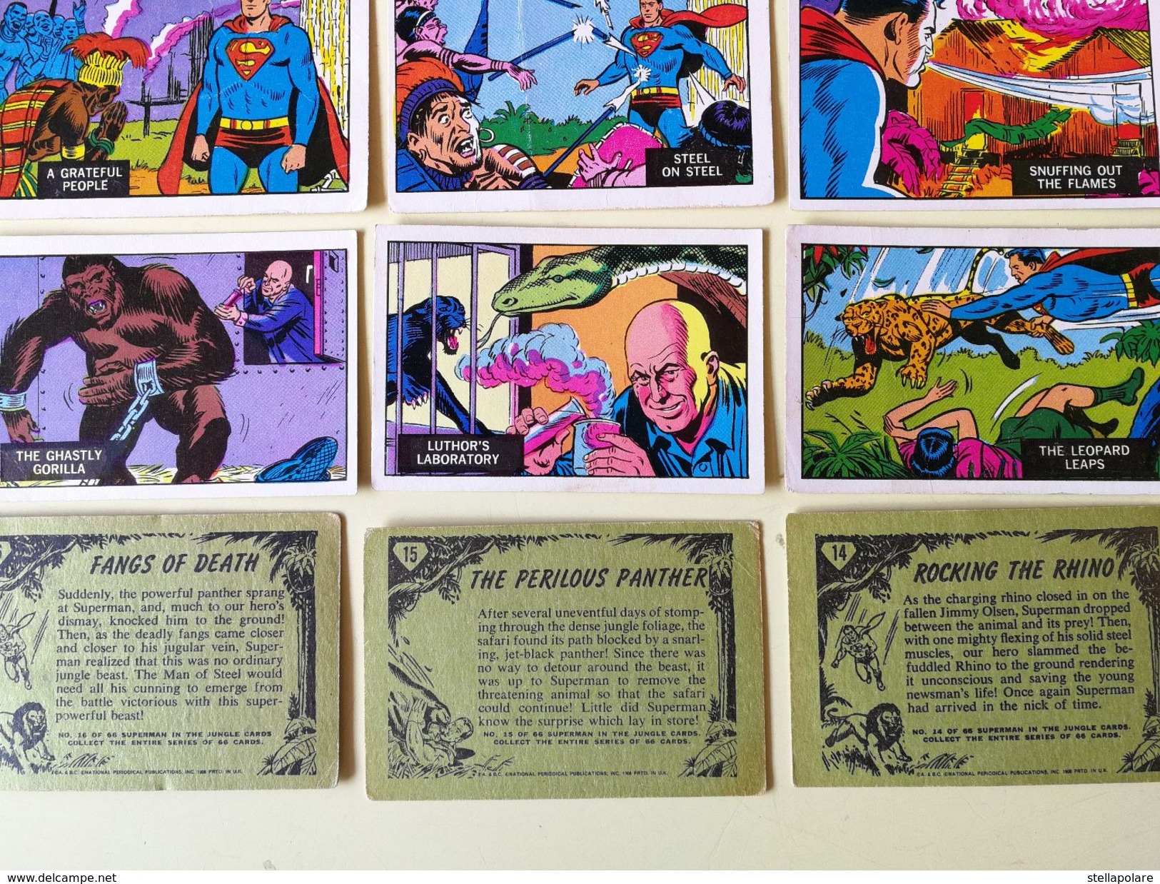 SUPERMAN IN THE JUNGLE 64 ORIGINAL A&BC TRADING CARDS 1966 UK - G -VG - EX - Other & Unclassified