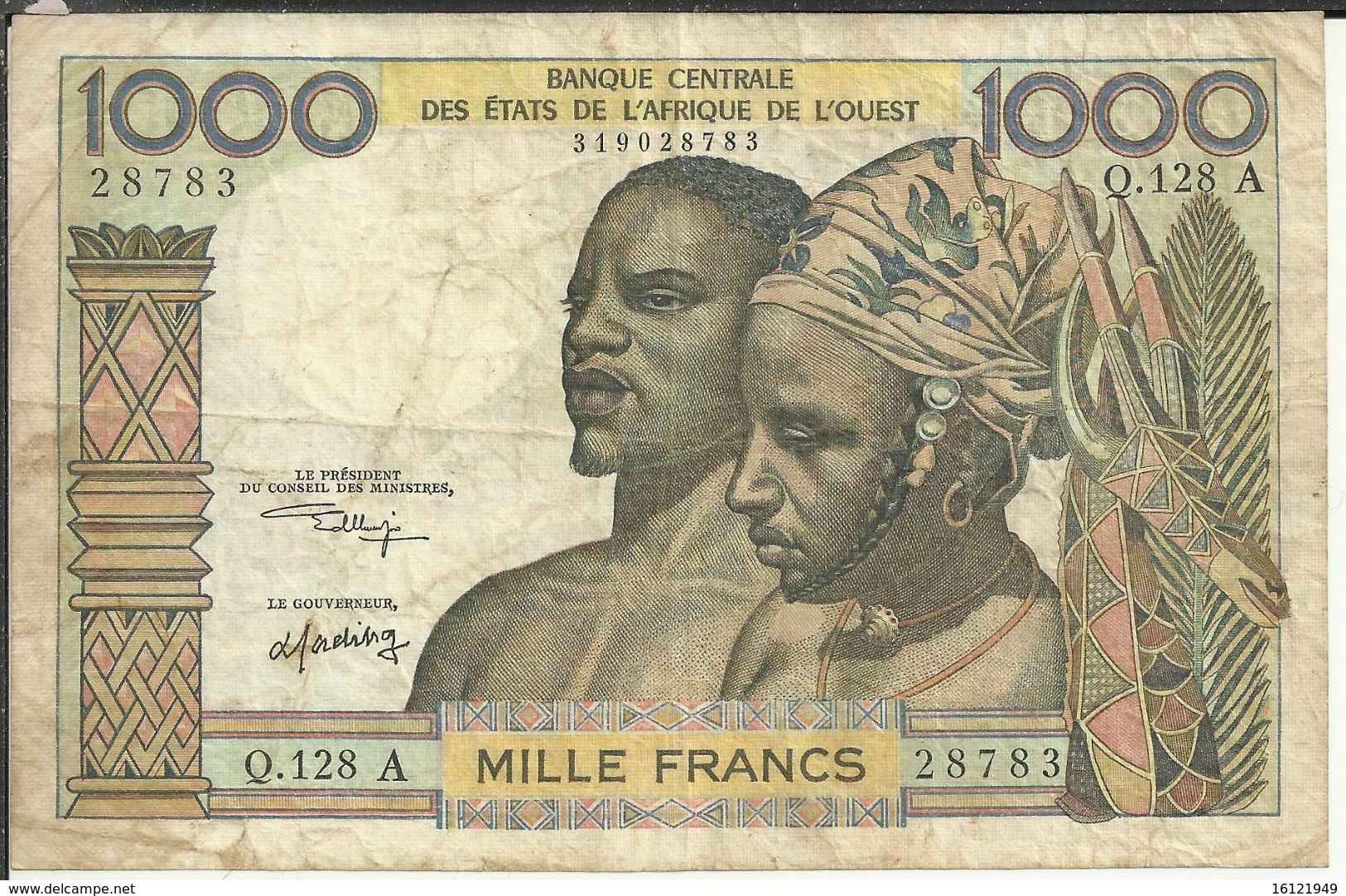 Af/2 MILLE FRANCS - Centraal-Afrikaanse Staten