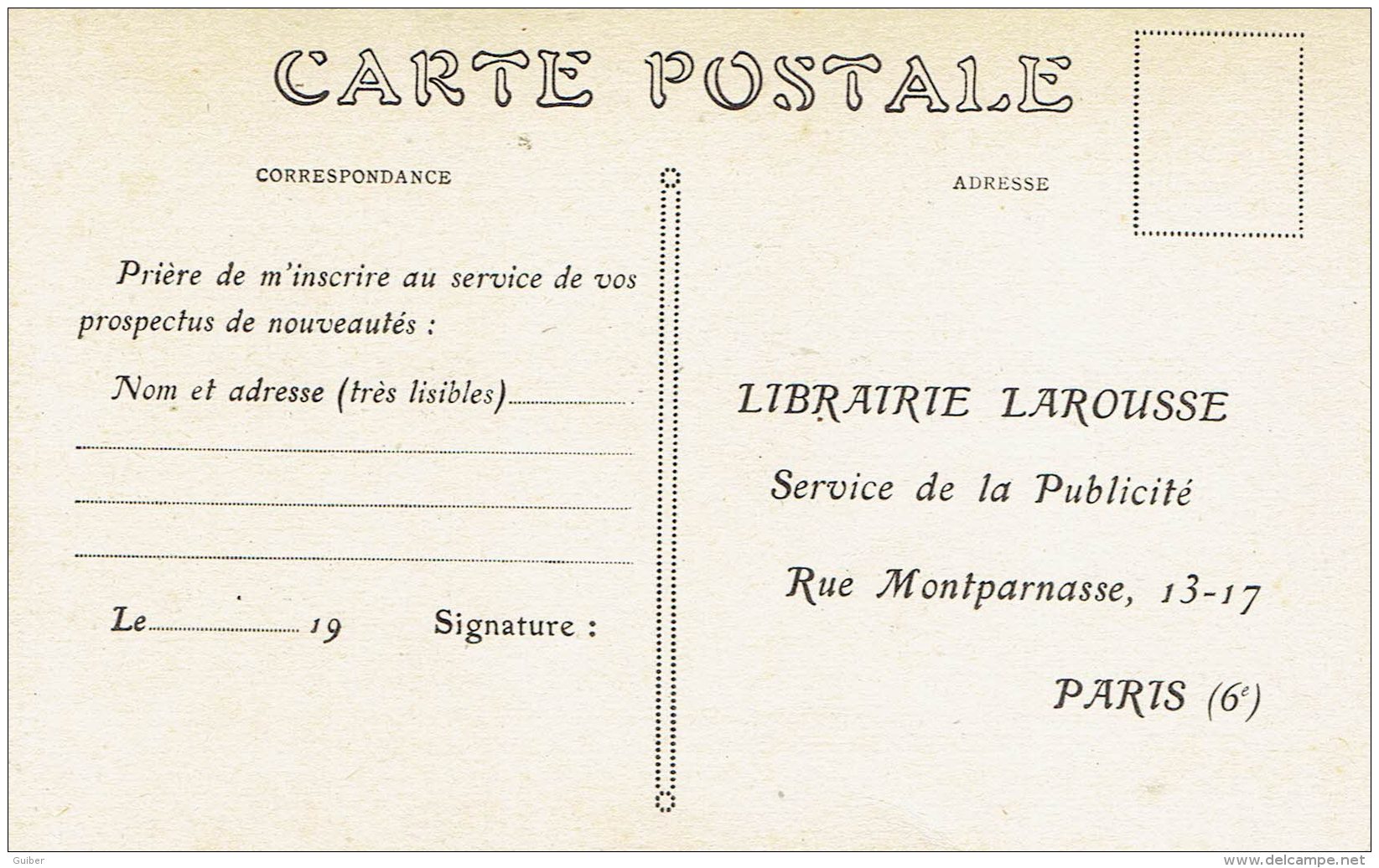 La Poste Aerienne De Demain Un Avion Happe Au Passage Un Sac De Dépeches Verso Publicité Larousse - ....-1914: Précurseurs