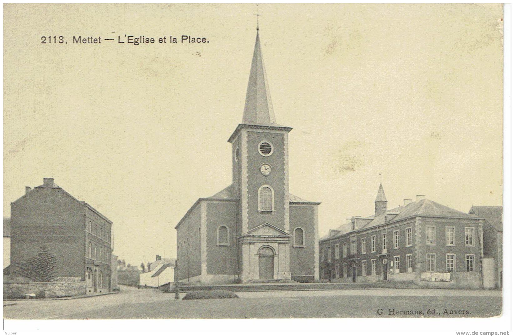 Mettet L'église Et La Place  Hermans N° 2113 - Mettet