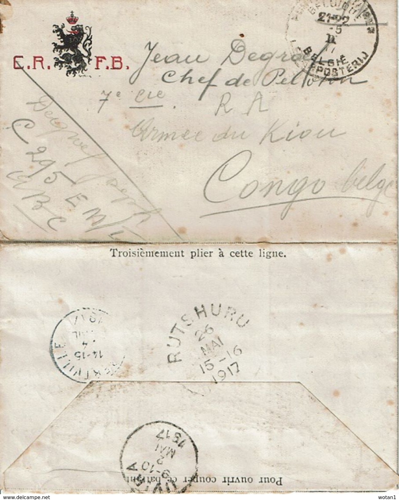 L. Illustrée (Obl. Postes Militaire Du 5-II-17) à Armée Du KIVU - Congo Belge Via Albertville, Uvira Et Rutshuru - Armée Belge